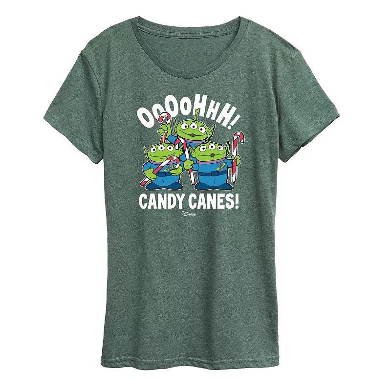 Disney / Pixars Toy Story Womens Oooohhh Candy Canes Graphic Tee, Girls Grey Green Product Image