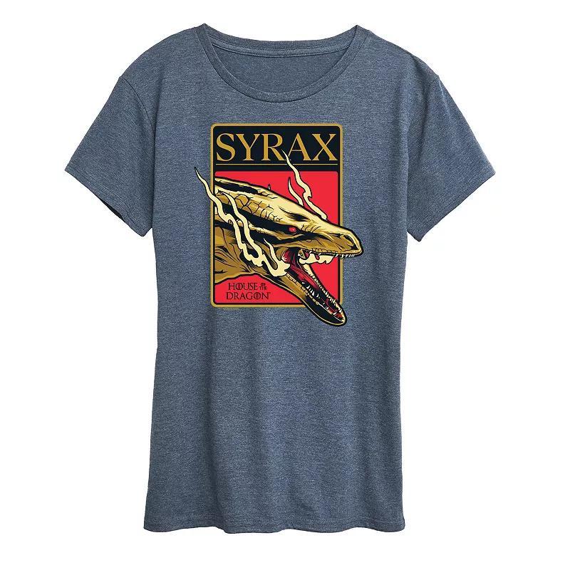 Womens House of the Dragon Syrax Badge Graphic Tee Blue Product Image