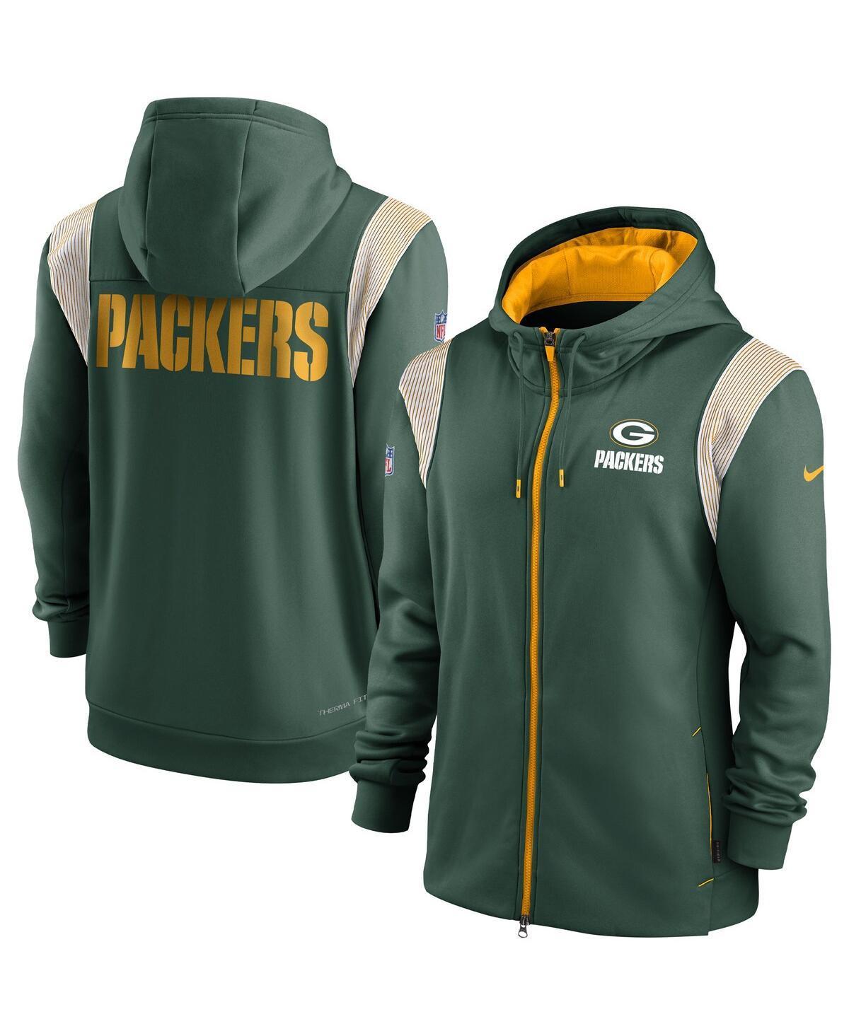 Mens Nike Green Green Bay Packers Performance Sideline Lockup Full-Zip Hoodie Product Image