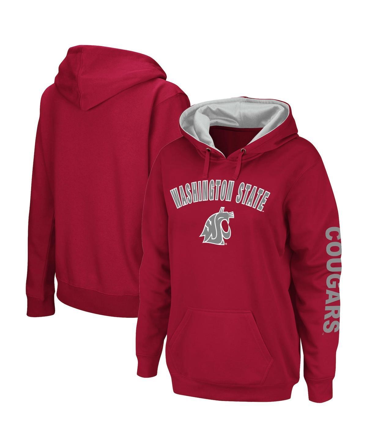 Womens Colosseum Crimson Washington State Cougars Loud and Proud Pullover Hoodie Product Image