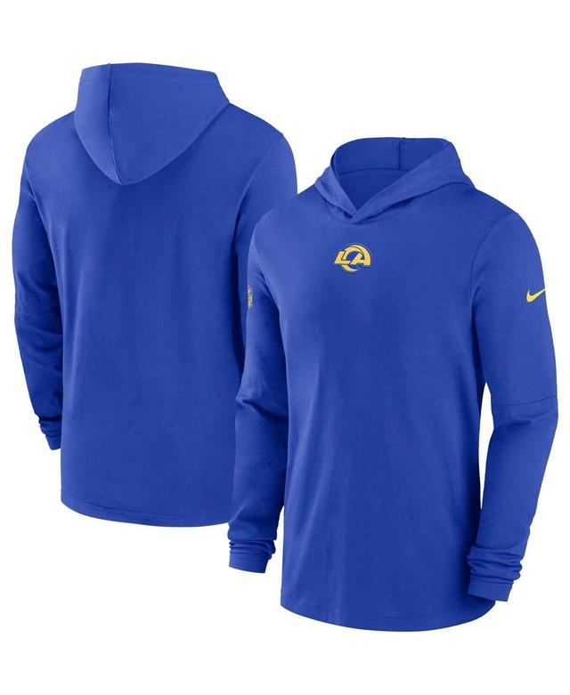 Mens Nike Royal Los Angeles Rams Sideline Performance Long Sleeve Hoodie T-Shirt Product Image