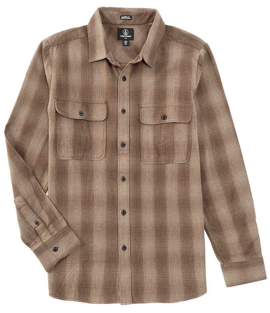 Volcom Long Sleeve Shadowstone Yarn-Dyed Plaid Flannel Shirt Product Image