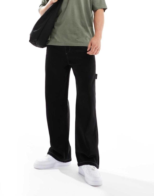 Bershka carpenter pants in black Product Image