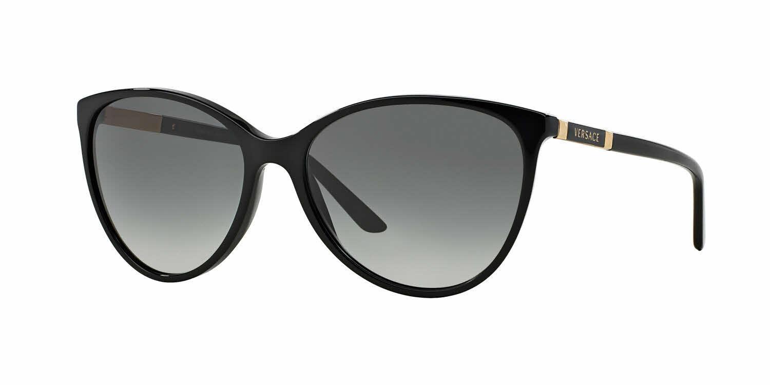 Versace Black Cat-eye Sunglasses, Sunglasses, Black, Grey Lenses Product Image