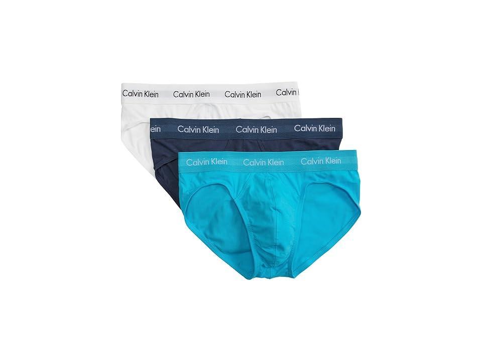 Calvin Klein Underwear Cotton Stretch 3-Pack Hip Brief (Spellbound/White/Blue Atoll) Men's Underwear Product Image