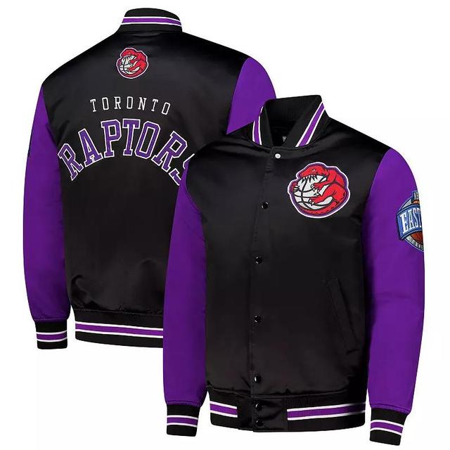 Mens Mitchell & Ness Black Toronto Raptors Hardwood Classic Primetime Full-Snap Satin Jacket Product Image