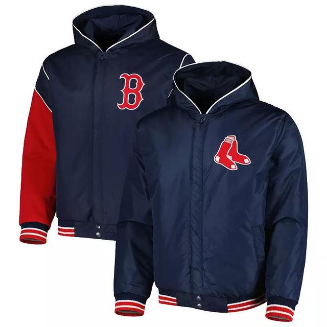 Mens JH Design Boston Red Sox Reversible Fleece Full-Snap Hoodie Jacket Blue Product Image