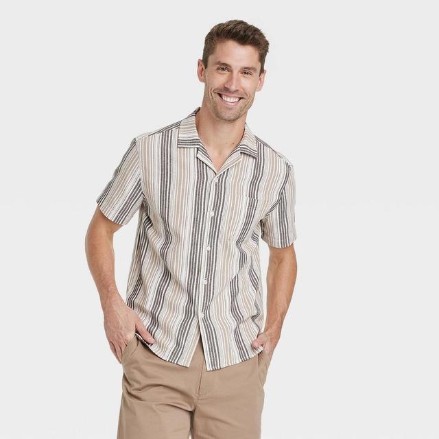 Mens Striped Collared Button-Down Shirt - Goodfellow & Co Product Image