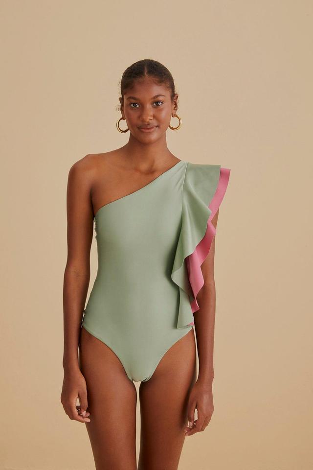 FARM Rio Ruffle One-Shoulder One-Piece Swimsuit Product Image