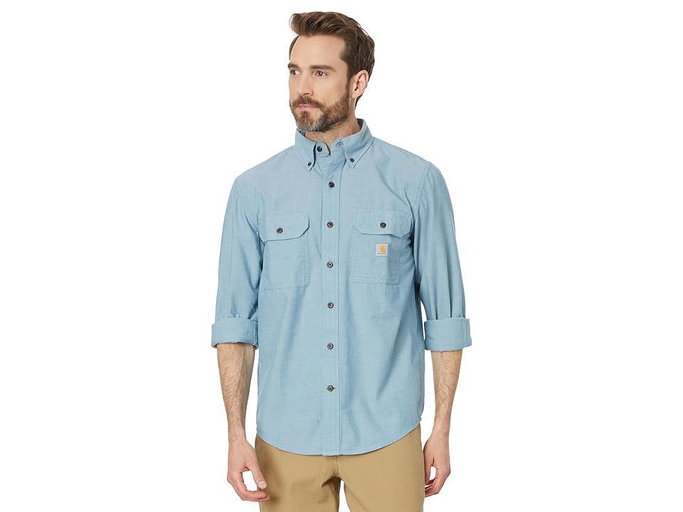 Carhartt Loose Fit Midweight Chambray Long-Sleeve Shirt for Men - Denim Blue Chambray - L Product Image