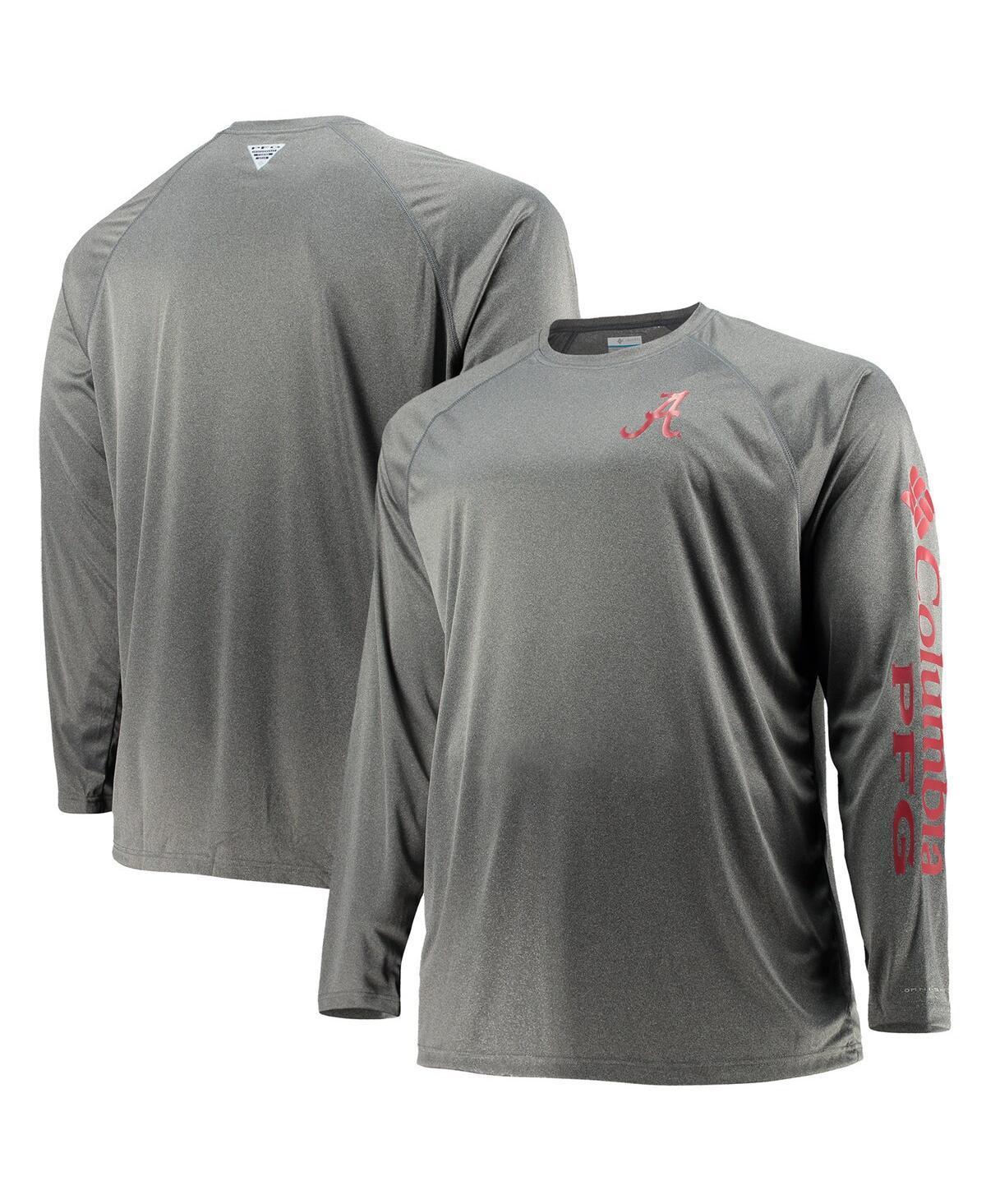 Mens Columbia Charcoal Alabama Crimson Tide Big and Tall Terminal Tackle Omni-Shade Long Sleeve Raglan T-shirt Product Image