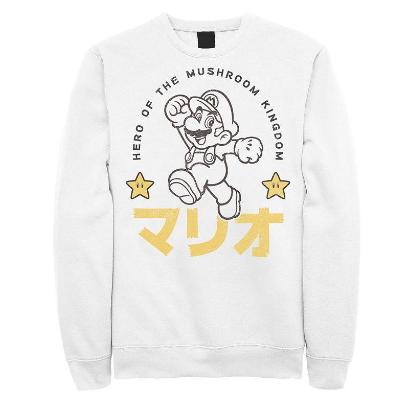 Mens Nintendo Super Mario Hero Stars Kanji Portrait Sweatshirt Product Image