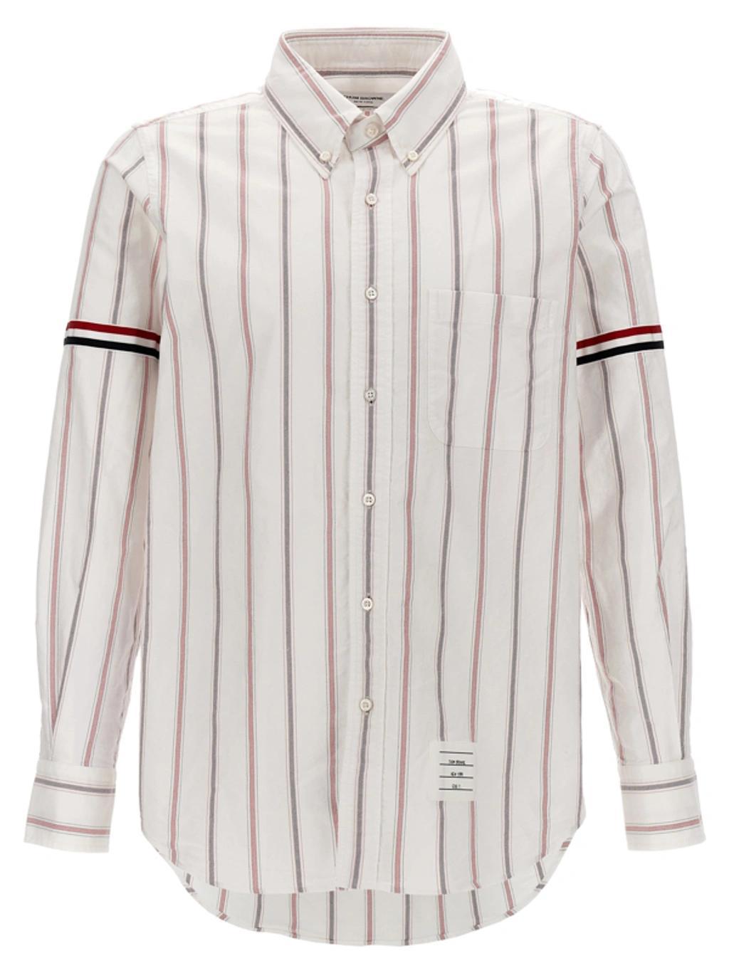 Striped Sleeve Detail Shirt In Multicolor Product Image