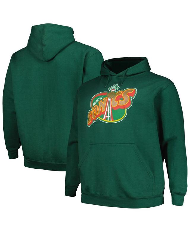 Mens Mitchell & Ness Green Seattle SuperSonics Hardwood Classics Big and Tall Pullover Hoodie Product Image