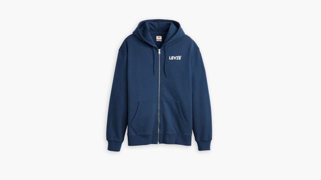 Relaxed Fit Graphic Zip-Up Hoodie Sweatshirt Product Image