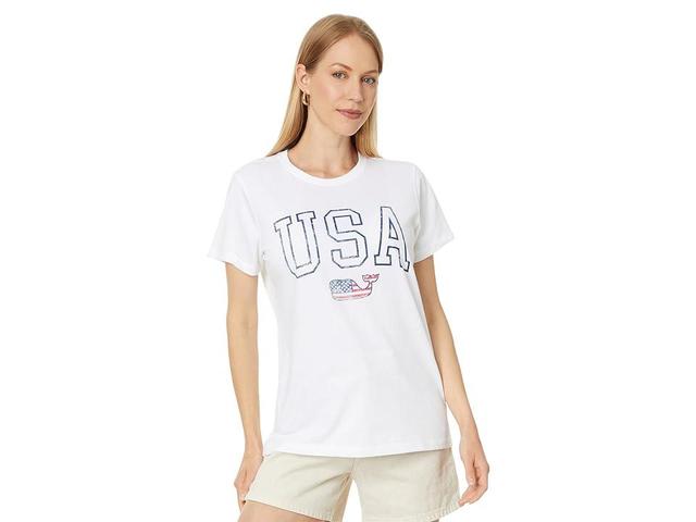 Vineyard Vines Flag Whale SS Tee (White Cap) Women's Clothing Product Image