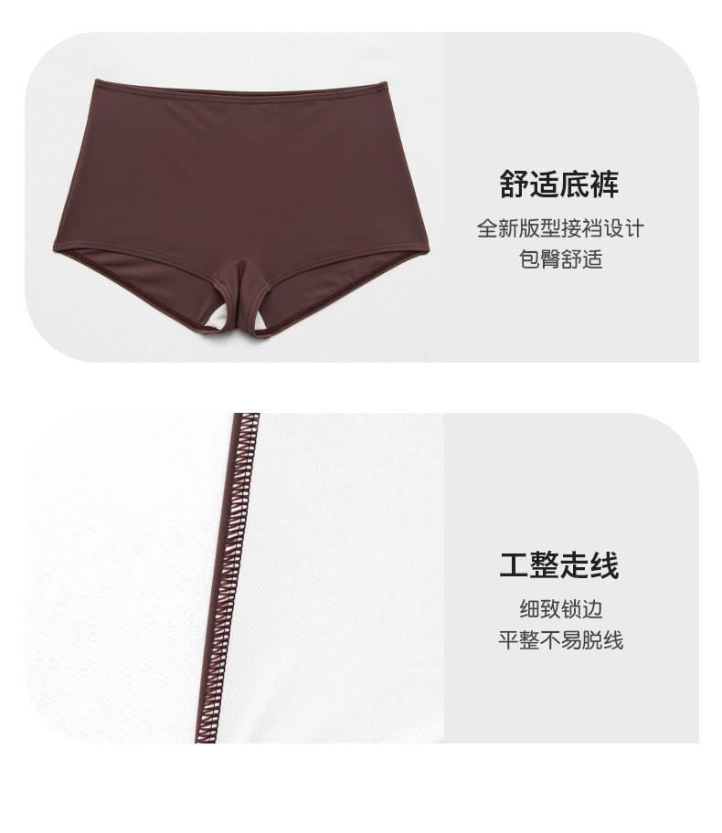 Set: Long-Sleeve Rashguard Top + Swim Pants + Bottom + Bikini Top Product Image