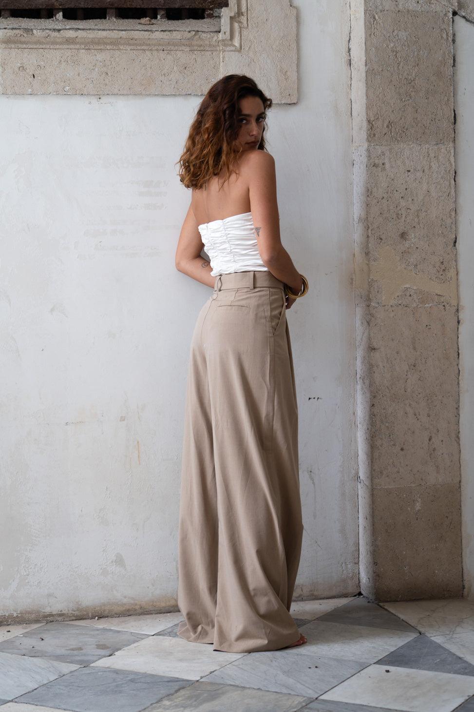 Nadine Tan Wide Leg Trouser Product Image