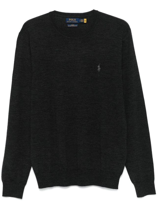 POLO RALPH LAUREN Polo Pony-embroidered Sweater In Grey Product Image