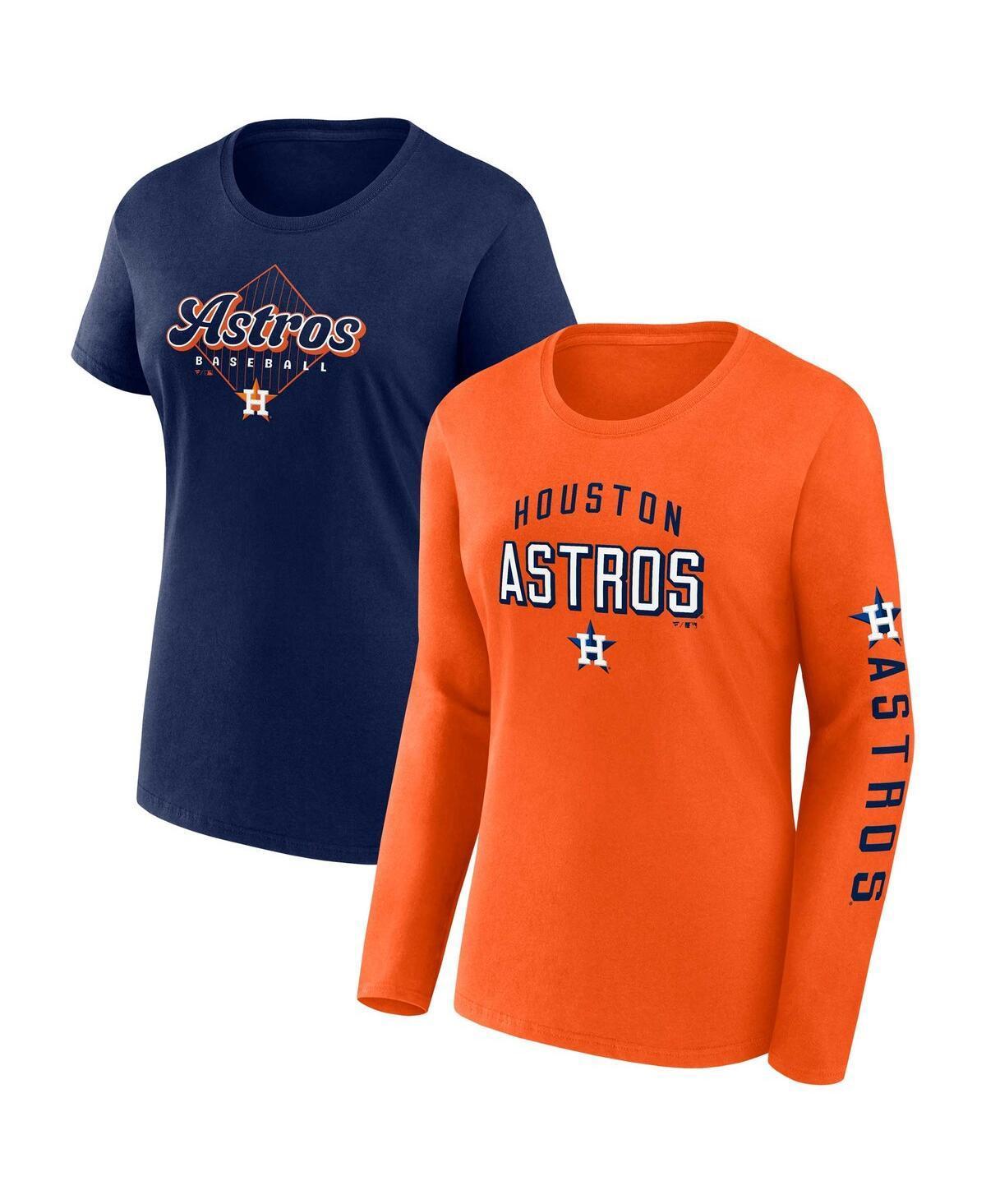 Womens Fanatics Orange Houston Astros T-shirt Combo Pack - Orange Product Image