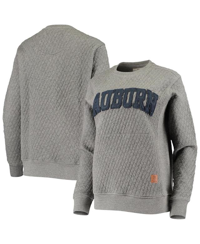 Womens Pressbox Heathered Gray Auburn Tigers Moose Applique Quilted Pullover Sweatshirt Product Image