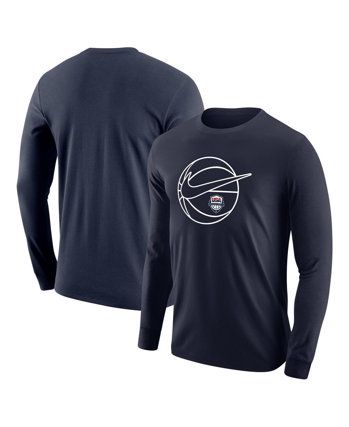 Nike Mens Navy Usa Basketball Core Long Sleeve T-Shirt Product Image