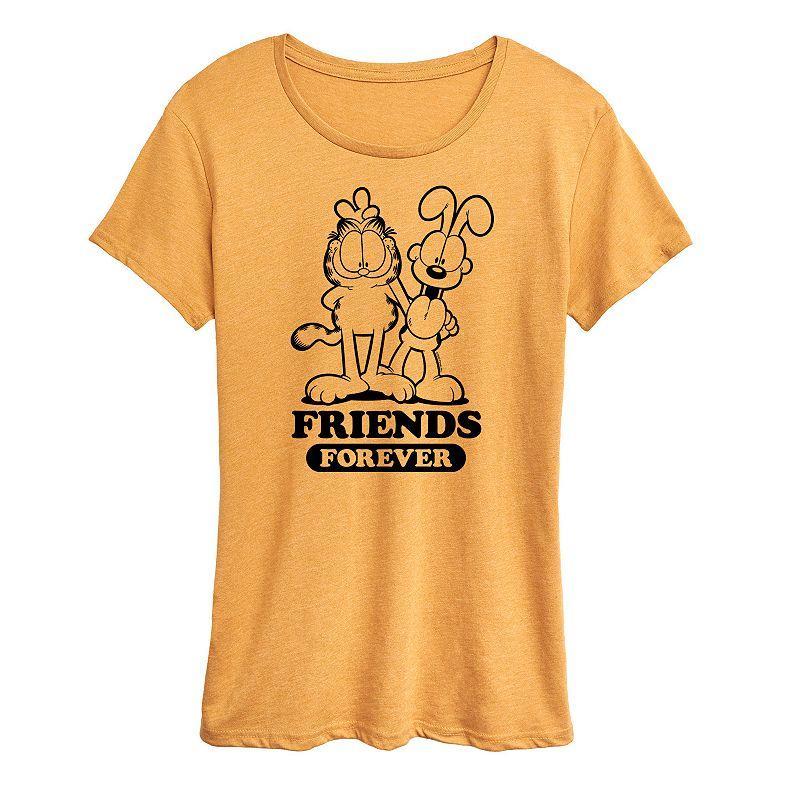 Womens Garfield Friends Forever Graphic Tee, Girls Grey Yellow Product Image