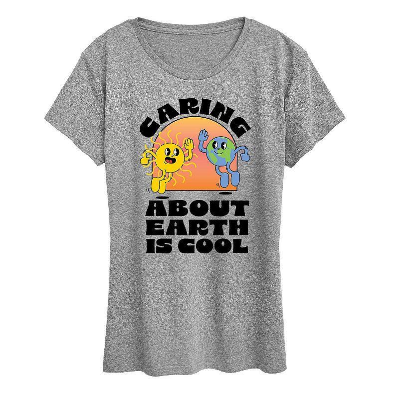 Womens Caring About Earth Is Cool Graphic Tees, Girls Product Image