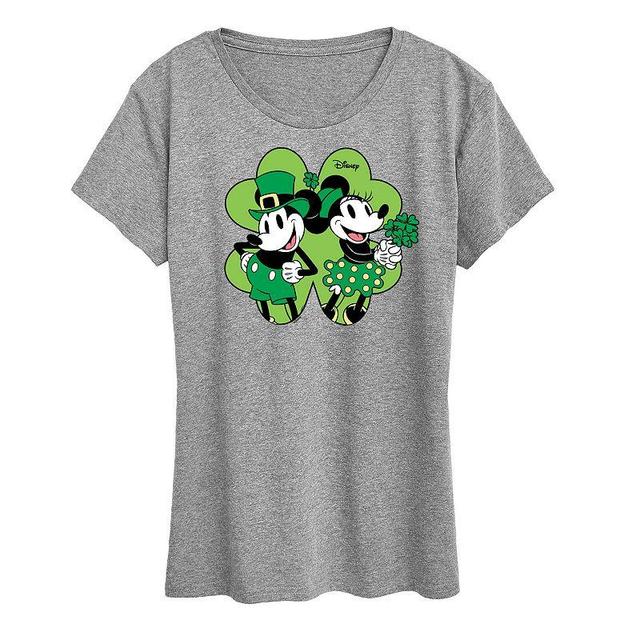 Disneys Mickey & Minnie Mouse Womens Shamrock Graphic Tee Product Image