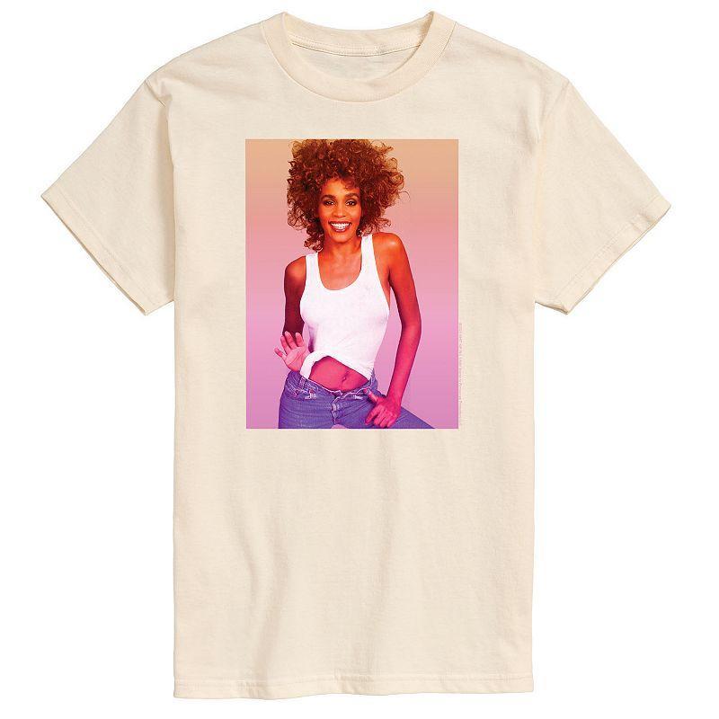 Big & Tall Whitney Houston Photo Tee, Mens Athletic Grey Product Image