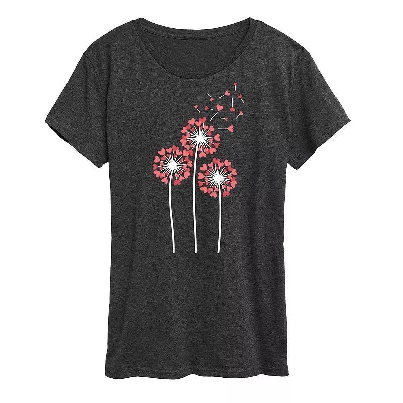 Womens Dandelion Heart Group Graphic Tee Med Blue Product Image