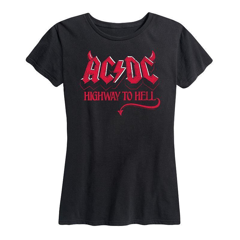 Womens ACDC Highway To Hell Graphic Tee Black Product Image