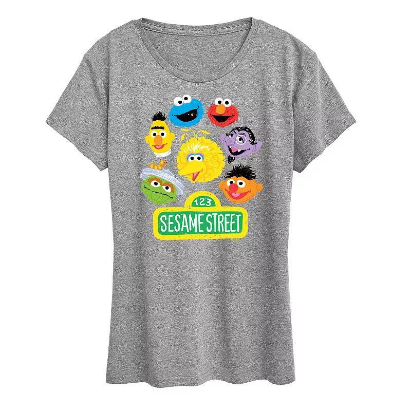 Womens Sesame Street Group Graphic Tee White Product Image