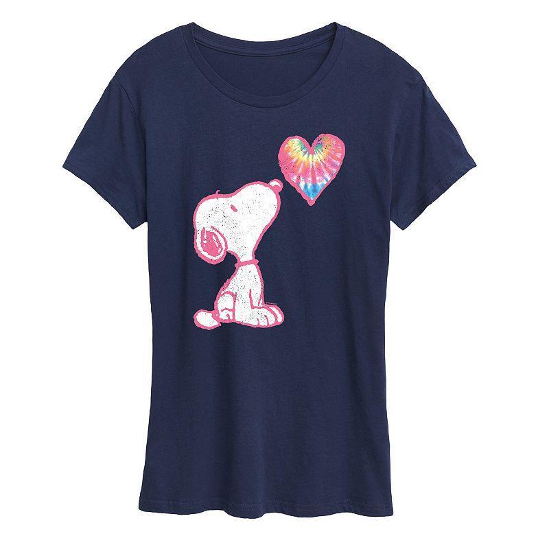 Womens Peanuts Pastel Rainbow Heart Graphic Tee, Girls Product Image