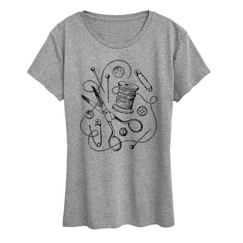 Womens Peanuts Snoopy Dancing Hearts Graphic Tee Grey Royal Blue Product Image