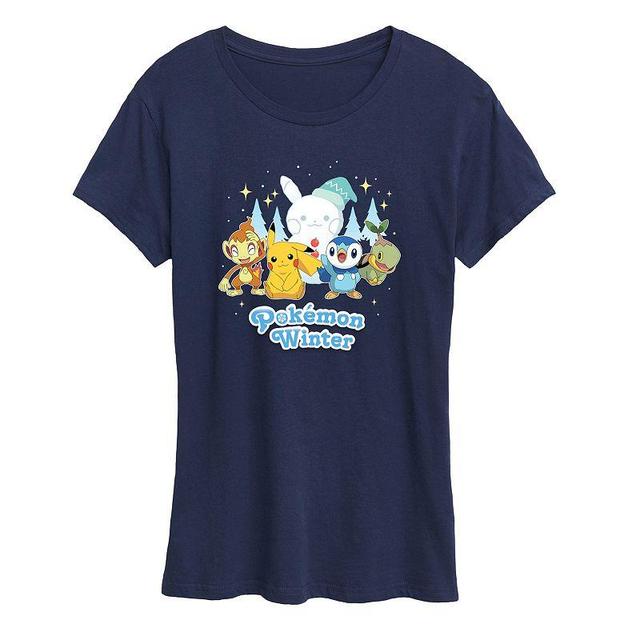 Womens Pokemon Winter Tee Blue Product Image