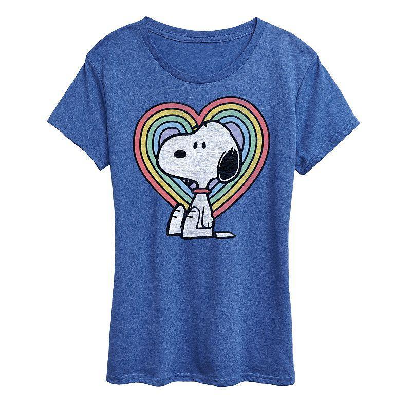 Womens Peanuts Snoopy Pastel Heart Graphic Tee, Girls Product Image