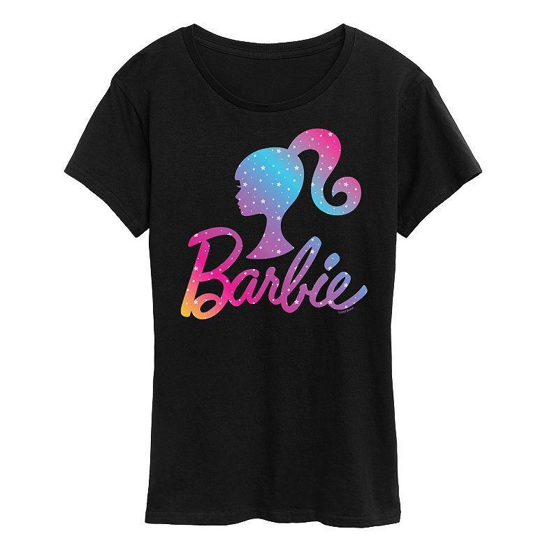 Womens Barbie Logo Winter Stars Graphic Tee, Girls Product Image