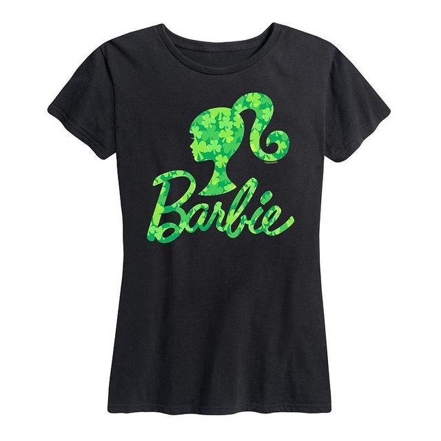 Womens Barbie Logo Pink Daisy Pattern Graphic Tee Product Image