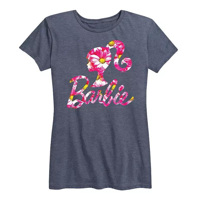 Womens Barbie Logo Shamrock Pattern Graphic Tee Heather Grey Product Image