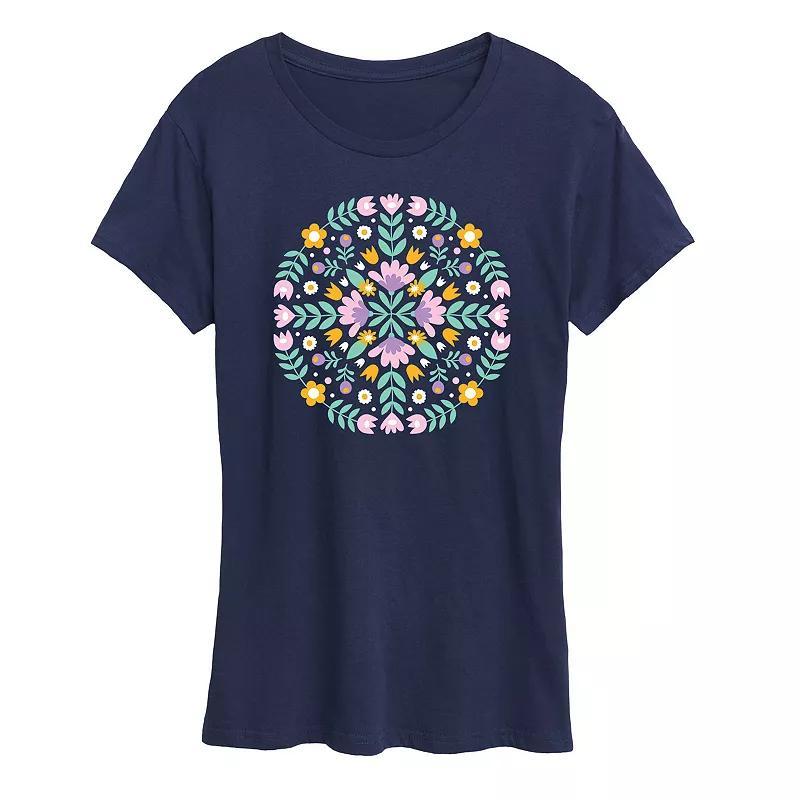 Womens Encouraging Words Daisy Graphic Tee Blue Product Image