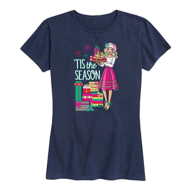 Womens Barbie Tis The Season Graphic Tee, Girls Grey Gray Product Image