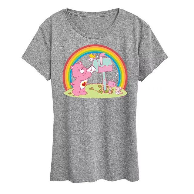 Womens Care Bears Love A Lot Bear Graphic Tee Grey Gray Product Image