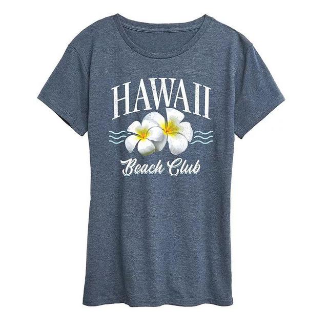 Womens Hawaii Beach Club Graphic Tee Blue Product Image