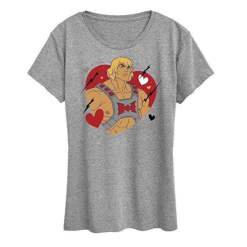 Womens Masters of the Universe Heart Graphic Tee Grey Gray Product Image