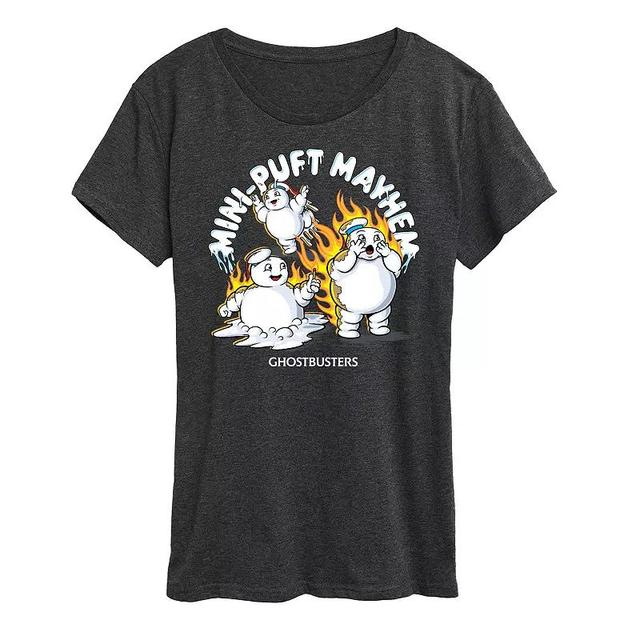 Plus Ghostbusters Mini Pufts Mayhem Graphic Tee, Womens Heather Grey Product Image