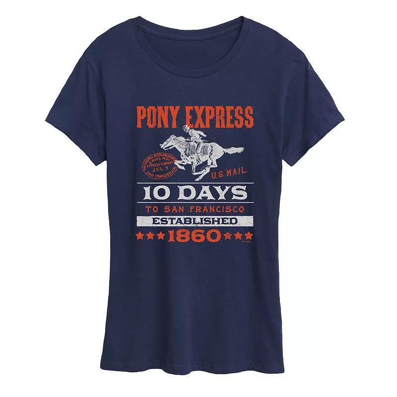 Womens USPS Pony 10 Days Graphic Tee Blue Product Image