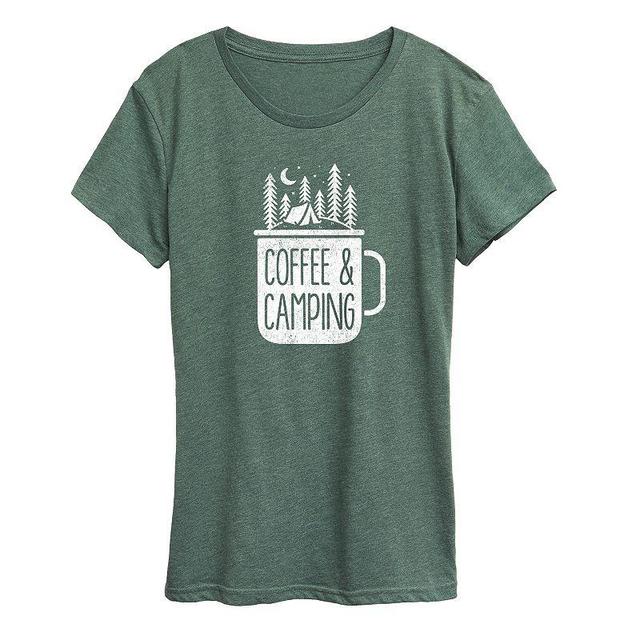 Womens Coffee And Camping Graphic Tee, Girls Product Image