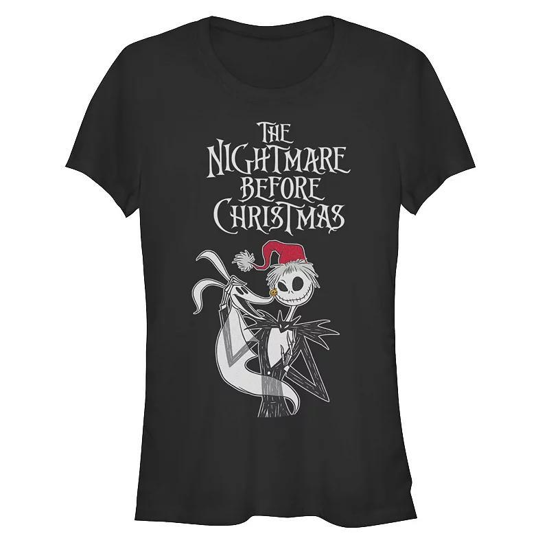 Disneys The Nightmare Before Christmas Womens Jack And Zero Poster Tee, Girls Product Image