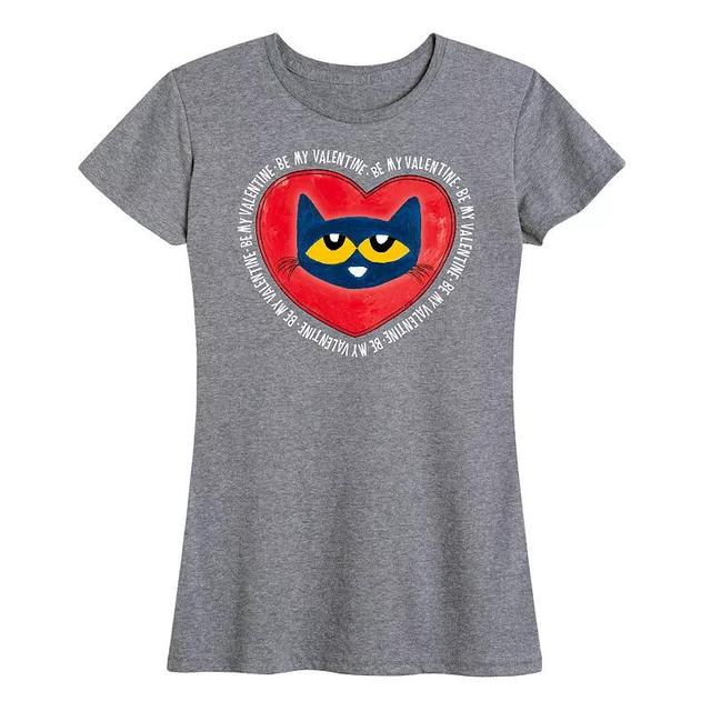 Womens Pete The Cat Be My Valentine Pete Face Graphic Tee Product Image